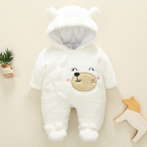 2024 autumn and winter baby jumpsuits thickened comfortable velvet super soft crawling clothes newborn winter clothes baby clothes