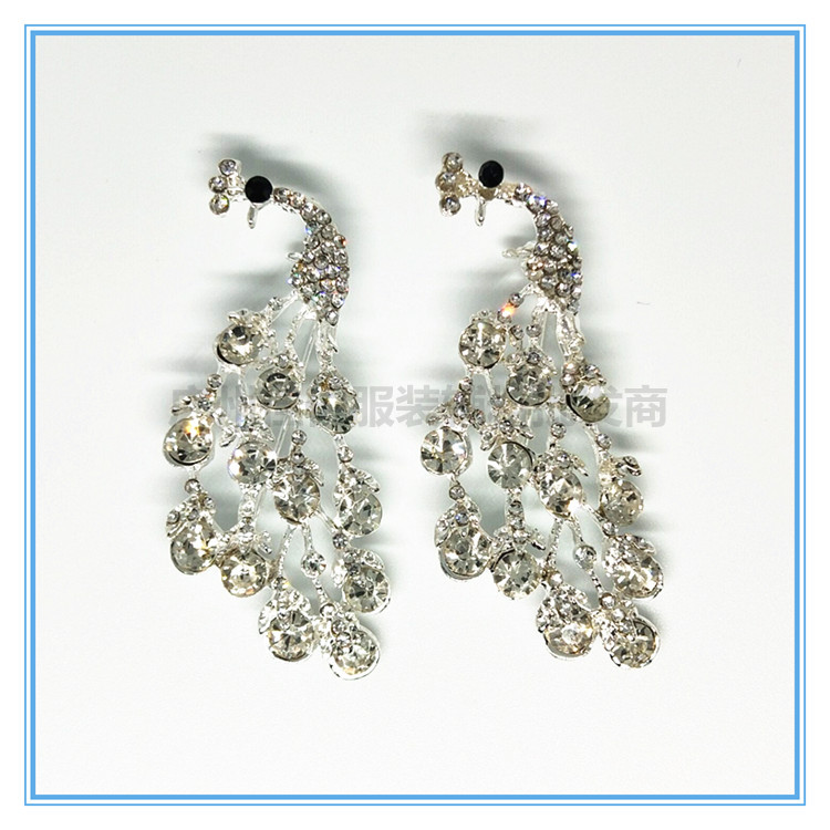 烧焊孔雀胸针胸花别针玻璃钻烧焊饰品 服装婚纱配饰烧焊胸针