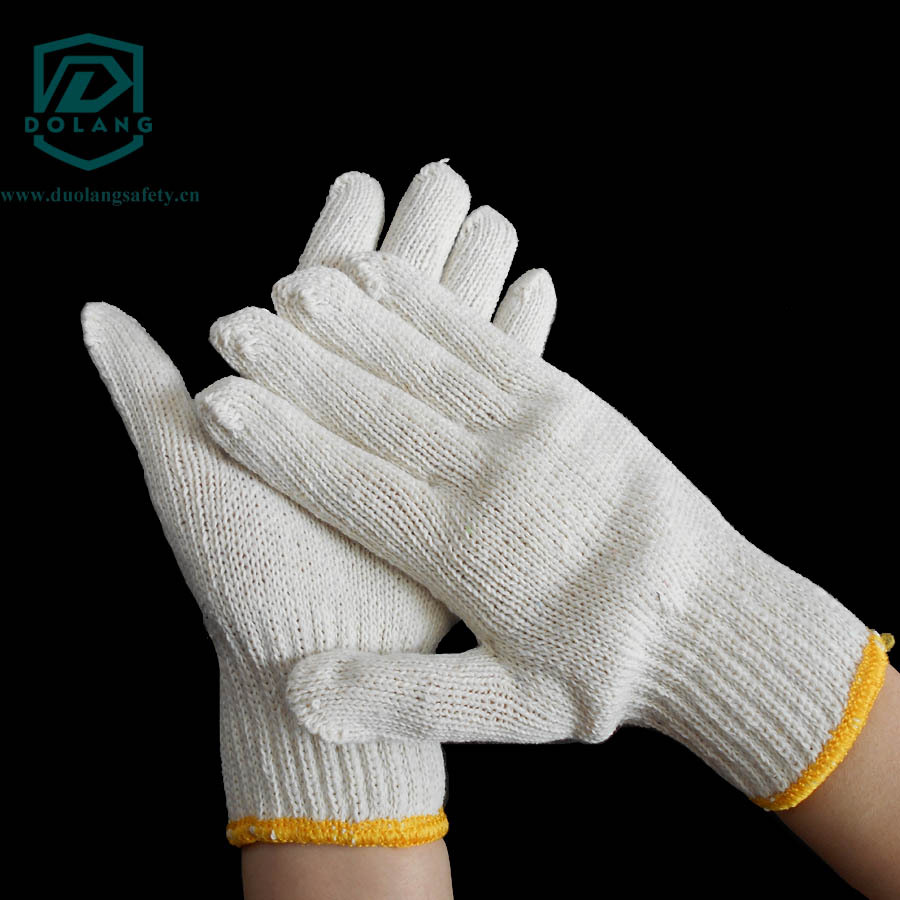 厂家直销日本标准500g本白7针针织线手套防滑透气劳保作业