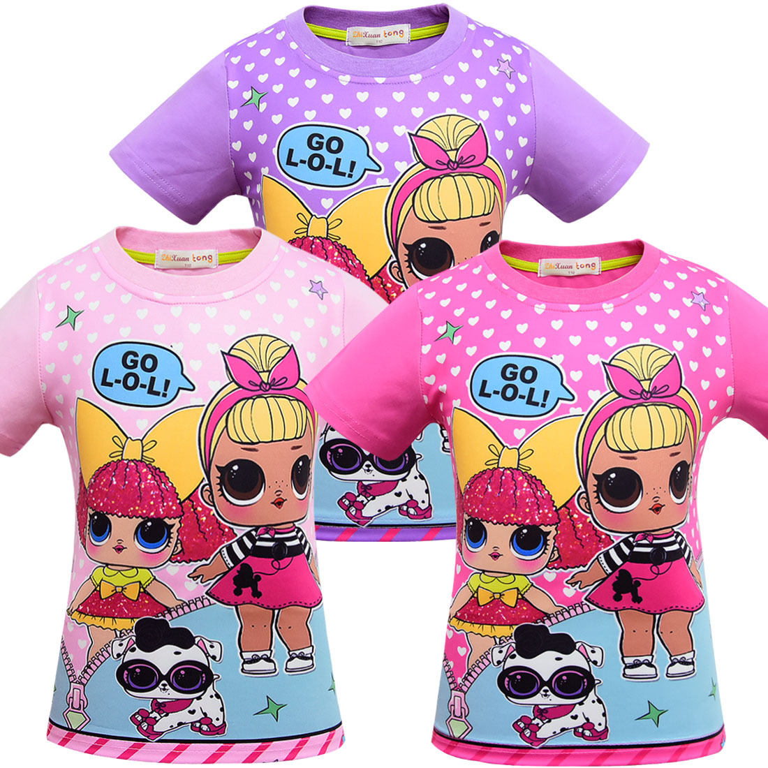 New LOL Girls Surprise Doll Cartoon T shirts Casual Tops Clothes