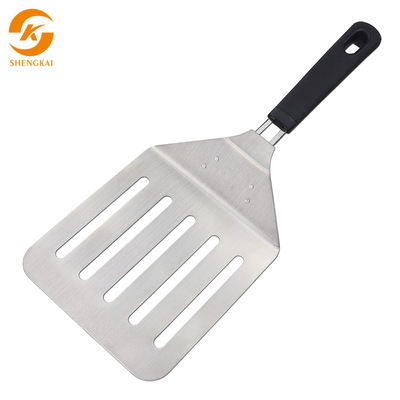 现货不锈钢烧烤大铲BBQ铲子 铁板烧镂空烤铲 户外烧烤漏铲|ms