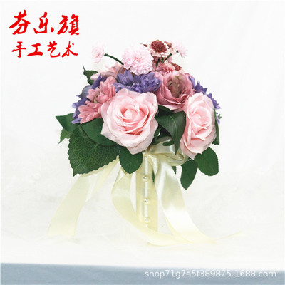 婚纱影楼摄影拍照道具新娘手捧花结婚新款仿真韩式婚礼花束雅包邮
