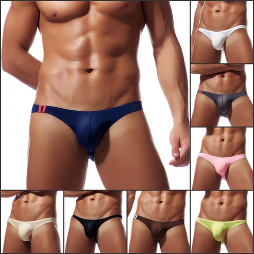 Wholesale foreign trade thin ice silk low-waist men's underwear underwear sexy briefs E043