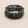 Cross -border with magnetic black bile magnet bracelet Sanbao black ore elastic beaded black bile magnet bracelet bucket beads