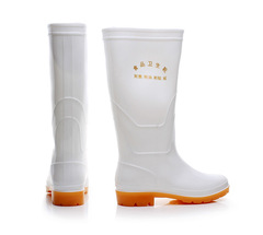 Factory Direct Sales White Oil Resistant Acid and Alkali Resistant Medium and High Boots Food Boots Labor Protection Rain Boots Kitchen Work Shoes 