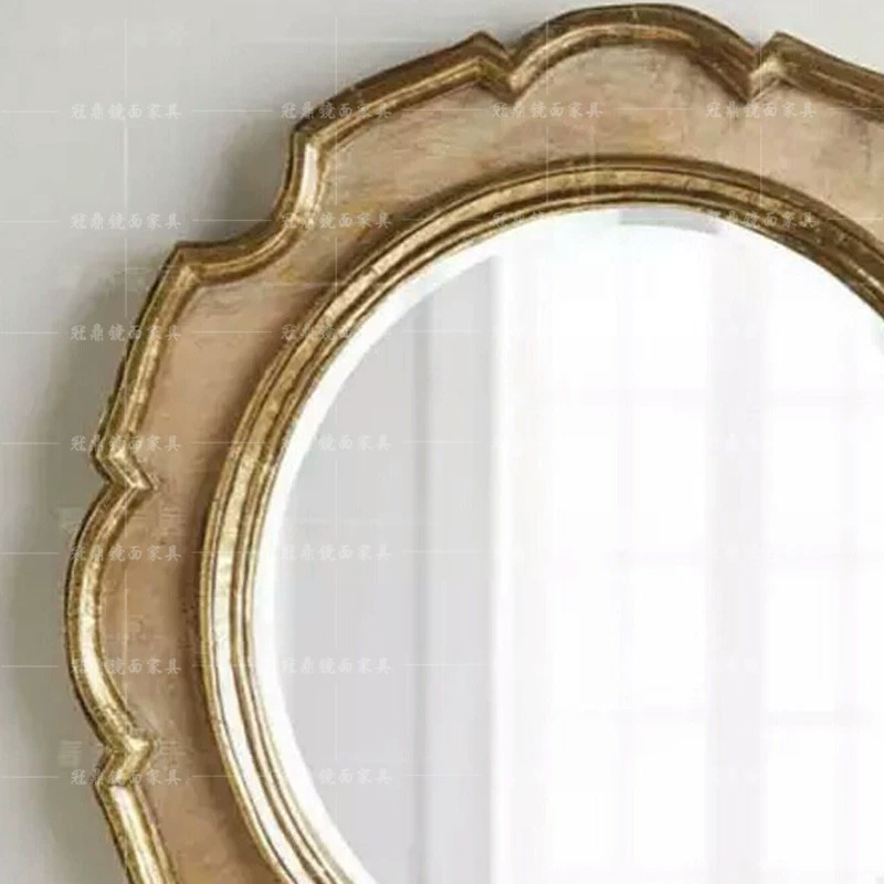 Телевизионный фон стены, рама Suncase ретро гостиная зеркало проход зал круглое подвесное зеркало зеркало