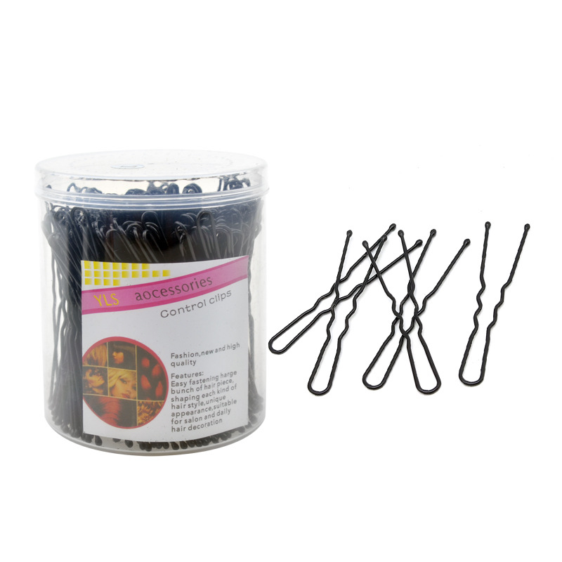 批发黑色盒装U型夹 新娘盘发头饰合金丸子头发夹 影楼美发工具