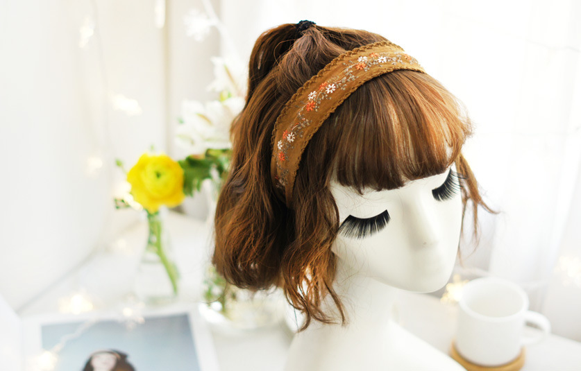 Fashion Ethnic Embroidery Lace Suede Floral Fabric Headband display picture 13