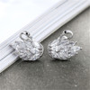 A149s925 Silver Ear Acupuncture Little Swan temperament lovely Diamond Ear Studs Korean Edition Sterling Silver Jewelry Anti allergy