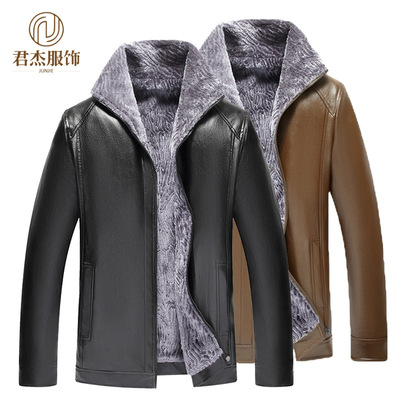 2020電商爆款機車皮衣男 加絨加厚保暖男夾克 加絨皮衣休閑皮外套