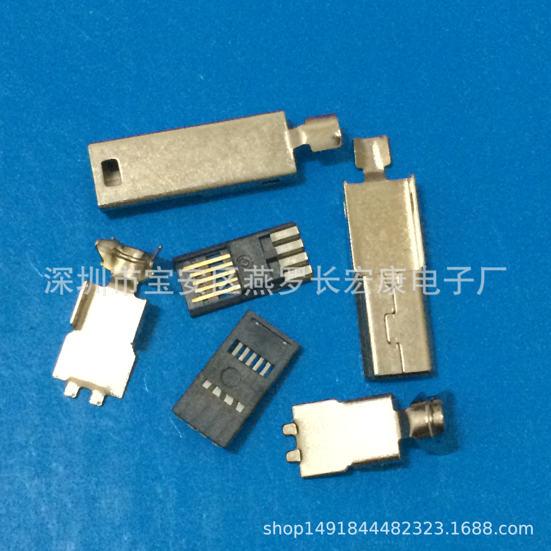 迷你/MINI USB 5PIN 焊线式公头 前五后五 一体式 外露9.5MM 黑胶-阿里巴巴