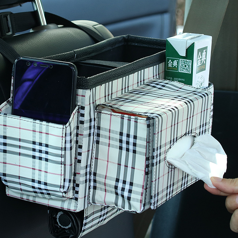 跨境專供 椅背收納袋 汽車(chē) 多功能后座收納盒儲(chǔ)物袋OPP袋裝R-0181