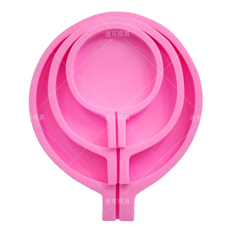 DIY fondant hecho a mano gran oblea Lollipop molde Rainbow Wave caramelo chocolate molde de silicona para hornear