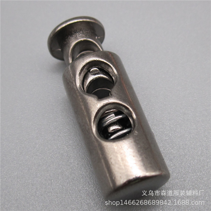 Spot ABS plastic plated spring buckle elastic rope buckle elastic rope buckle round double hole spring buckle hanging clock