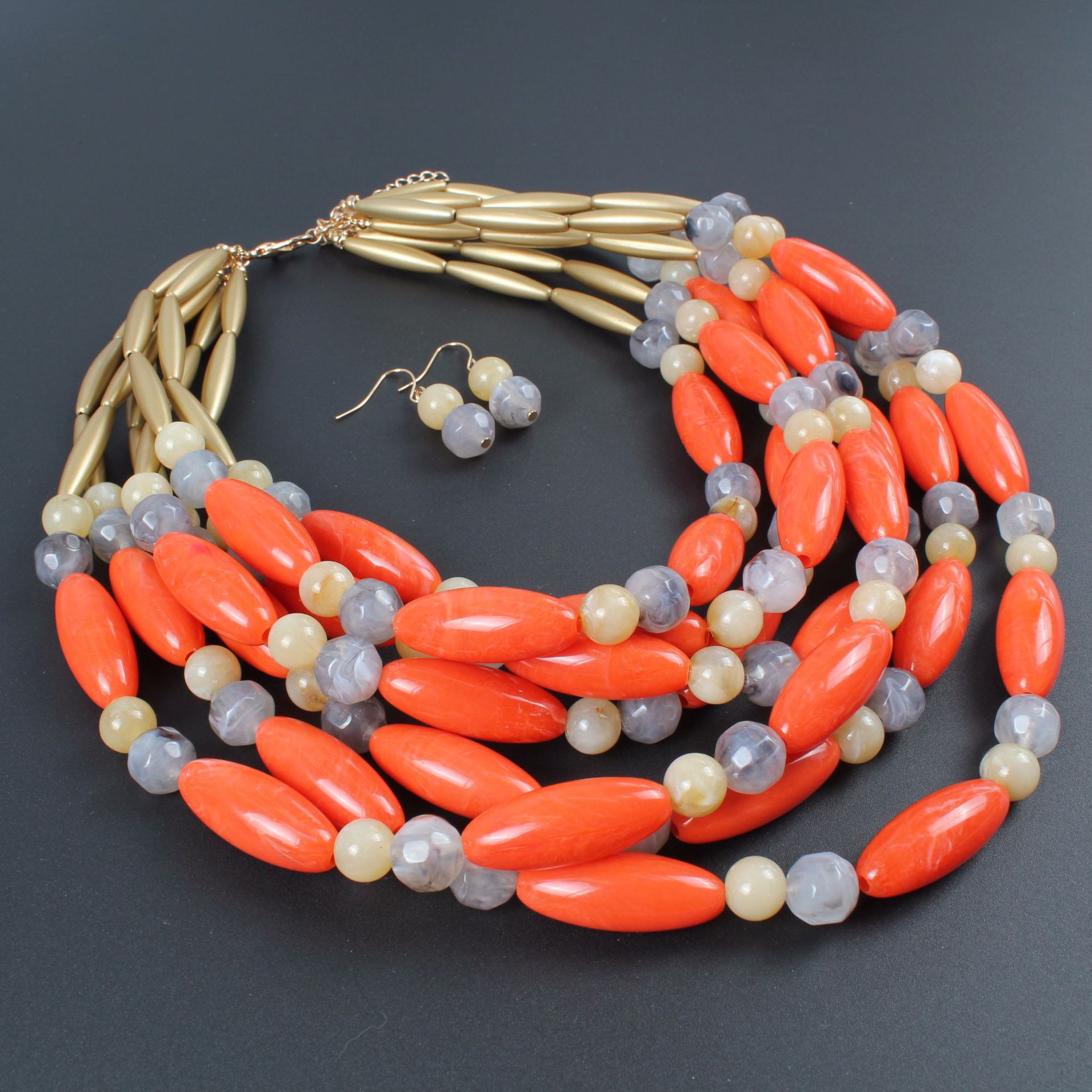 New Fashion Resin Two-tone Necklace Jewelry Wholesale display picture 7