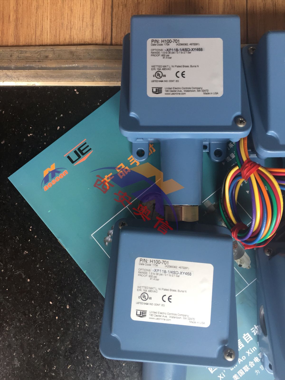 原装进口压力控制器H100-706美国UE压力开关6.9-117.2bar上海UE办