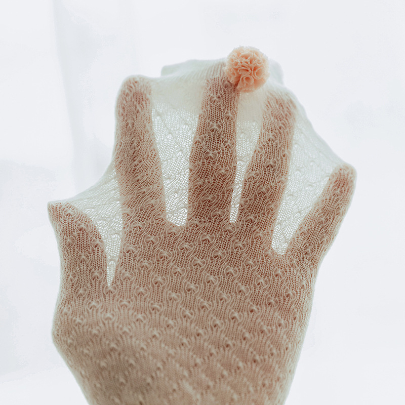 Calcetines de bebé de algodón fino de seda de hielo de malla de verano 0-1-3 años de edad transpirable niña arco bebé largo anti-mosquito Calcetines