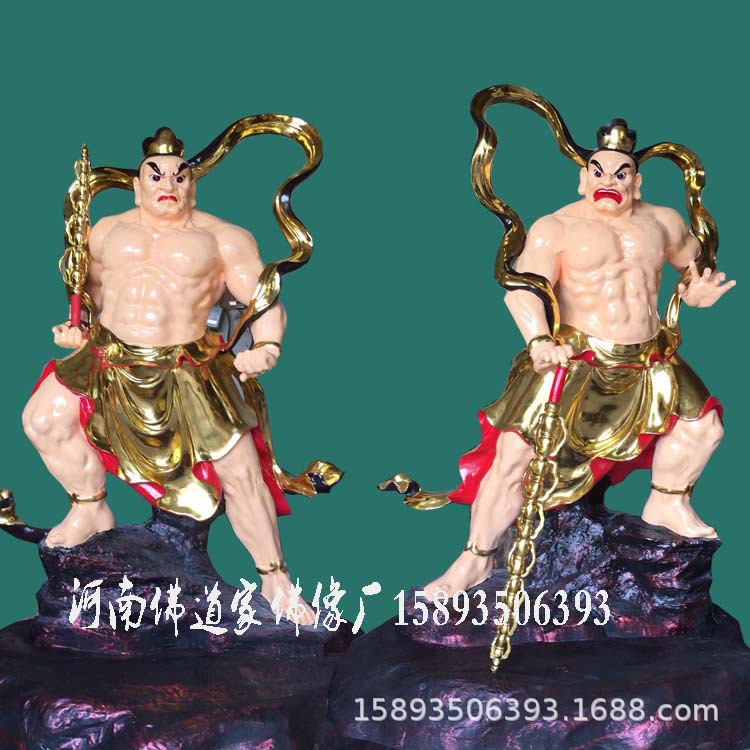 河南大型雕塑厂供应哼哈二将1.95米 四大护法 哼哈二将图片价格