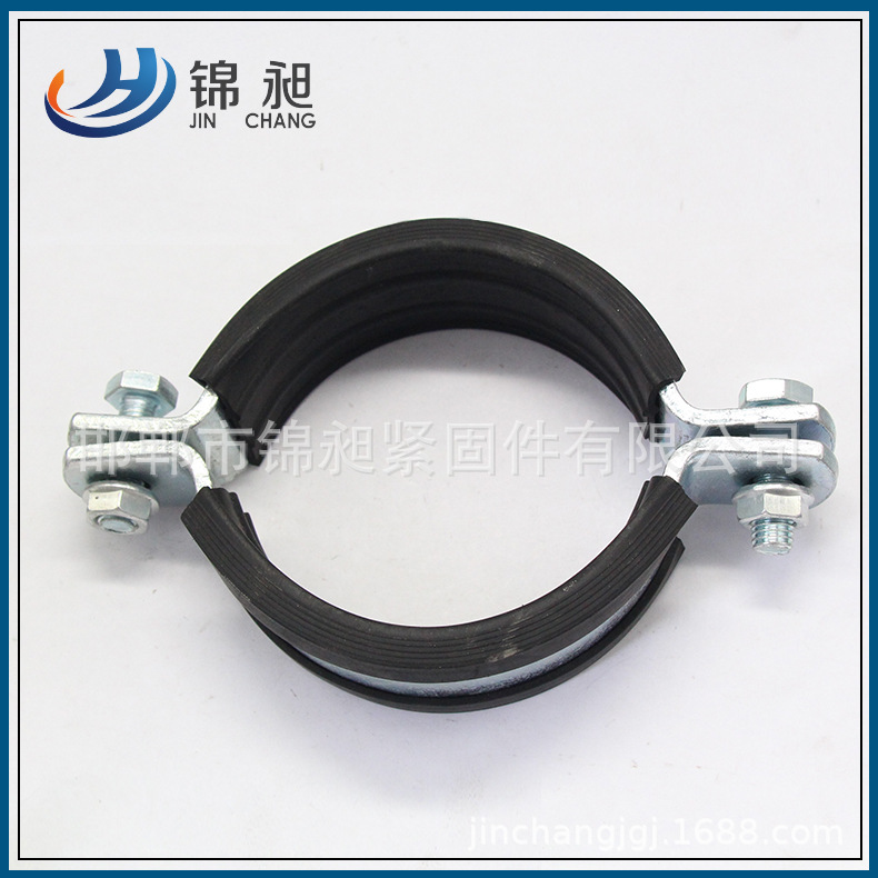 直销电镀锌O型管夹 抗震支架配件双立抱箍管束 抗震配件