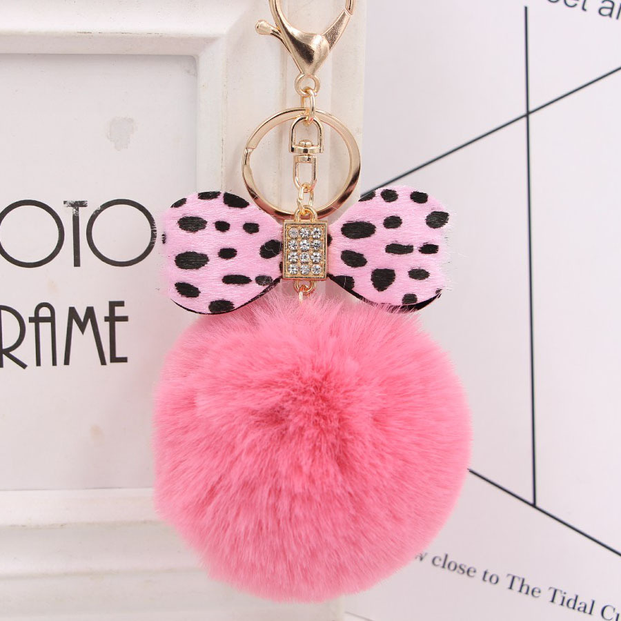 1 Piece Fashion Bow Knot Leopard Pu Leather Women's Bag Pendant Keychain display picture 1