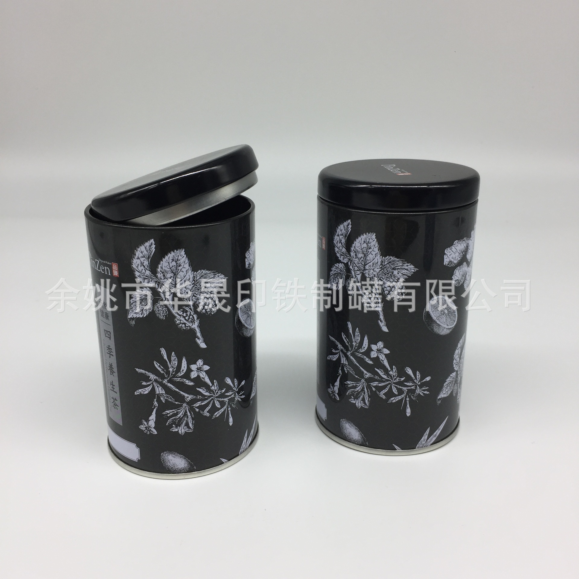 内扣双层盖小圆罐6.5x11.5cm 密封茶叶罐彩印马口铁圆罐tea tin