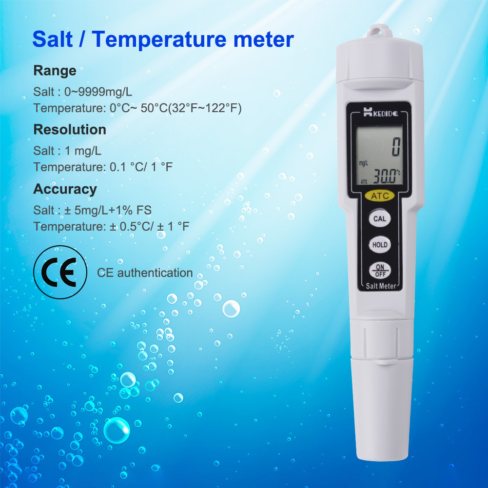 CT-3081手持笔式盐度计水质检测仪盐度测量仪海水卤水含盐量检测