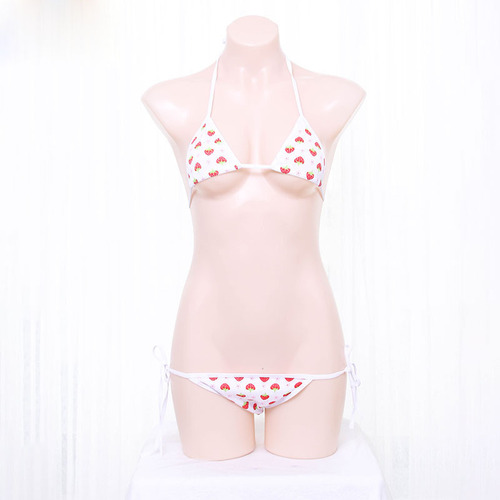 Wholesale Strawberry String Bikini Three-Point Soft Girl Fat Second Split Dead Pool Water Sexy Fun Swimsuit S0324