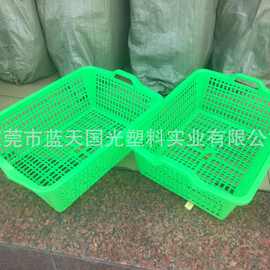 直销洗菜篮全新料绿色方筛 环保无毒无味塑料沥水蓝菜蓝塑胶篮子