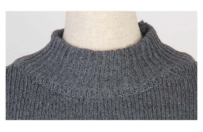 Half High Collar Warm Knit Sweater Women Wholesale