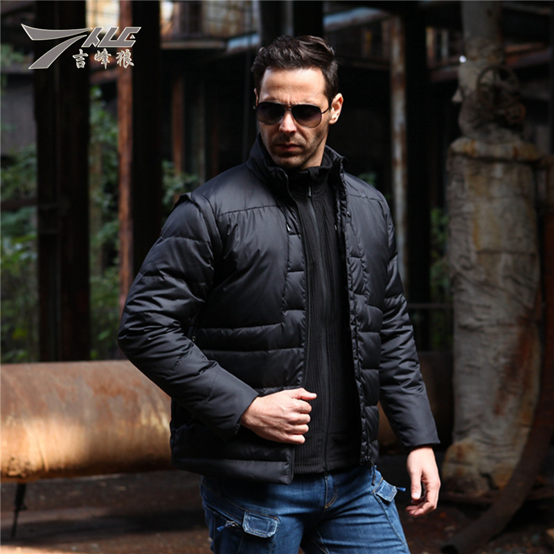 戶外戰術羽絨服男式防風防水羽絨沖鋒衣外套可拆卸保暖背心棉襖冬