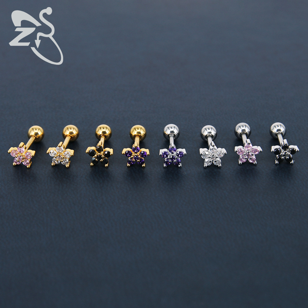 Silver pointed spike labret stud material detail
