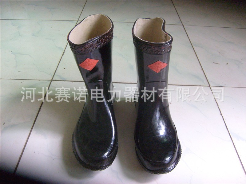 安全牌橡胶水鞋绝缘靴 中筒绝缘橡胶靴 水鞋式绝缘鞋橡胶防水靴