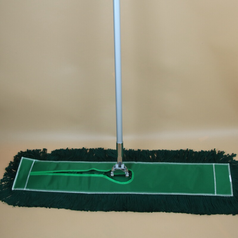 Flat mop large dust mop long row mop cotton thread wide mop hotel factory household tile floor green mop