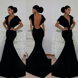 European and American Sexy Deep V Pack Hip Back evening Dress