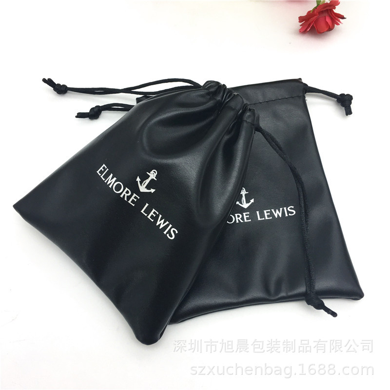 珠宝首饰皮革束口袋批发 耳机PU皮革袋 剃须刀皮革抽绳袋