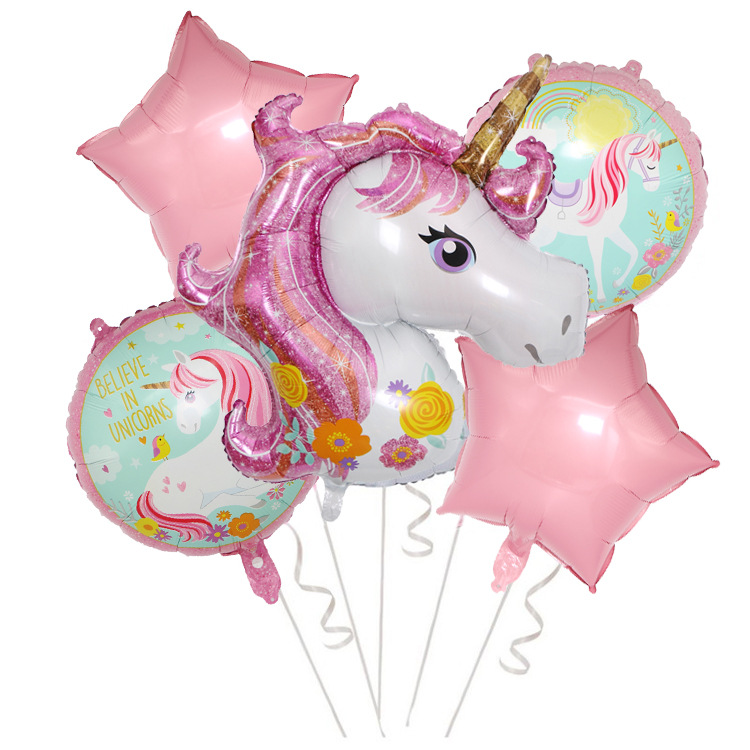 Cute Rainbow Star Unicorn Aluminum Film Home Party Carnival Balloons display picture 8