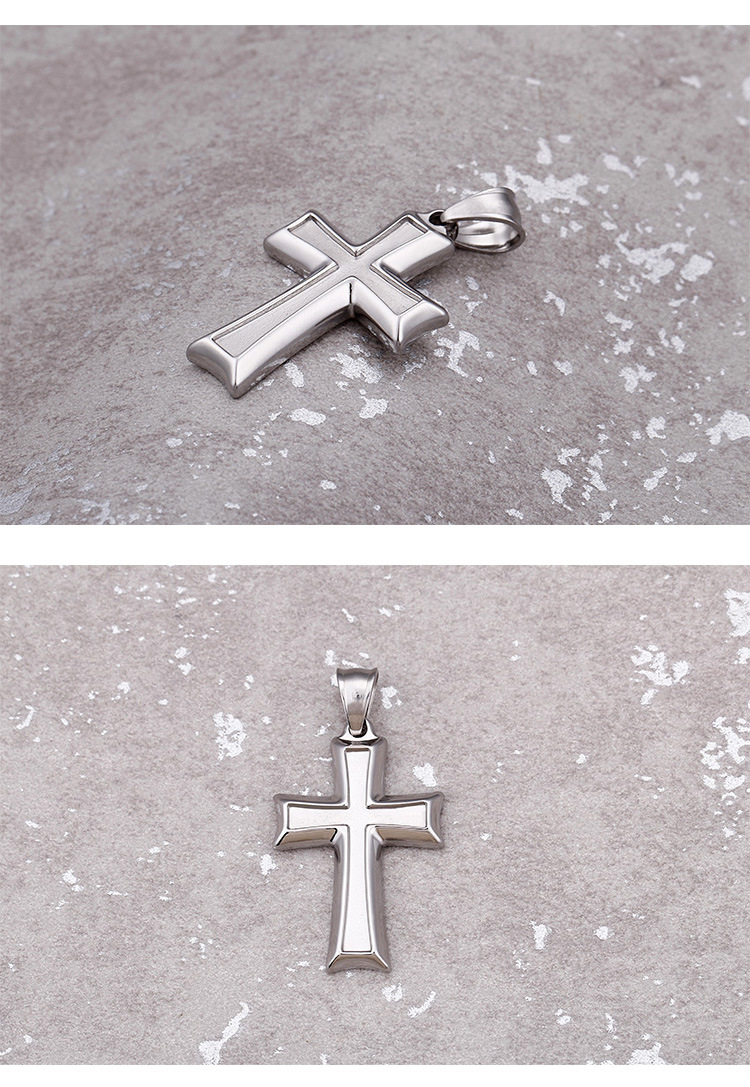 Unisex Gender Korean Style Style Retro Glossy Cross Stainless Steel Pendant Wholesale Nihaojewelry