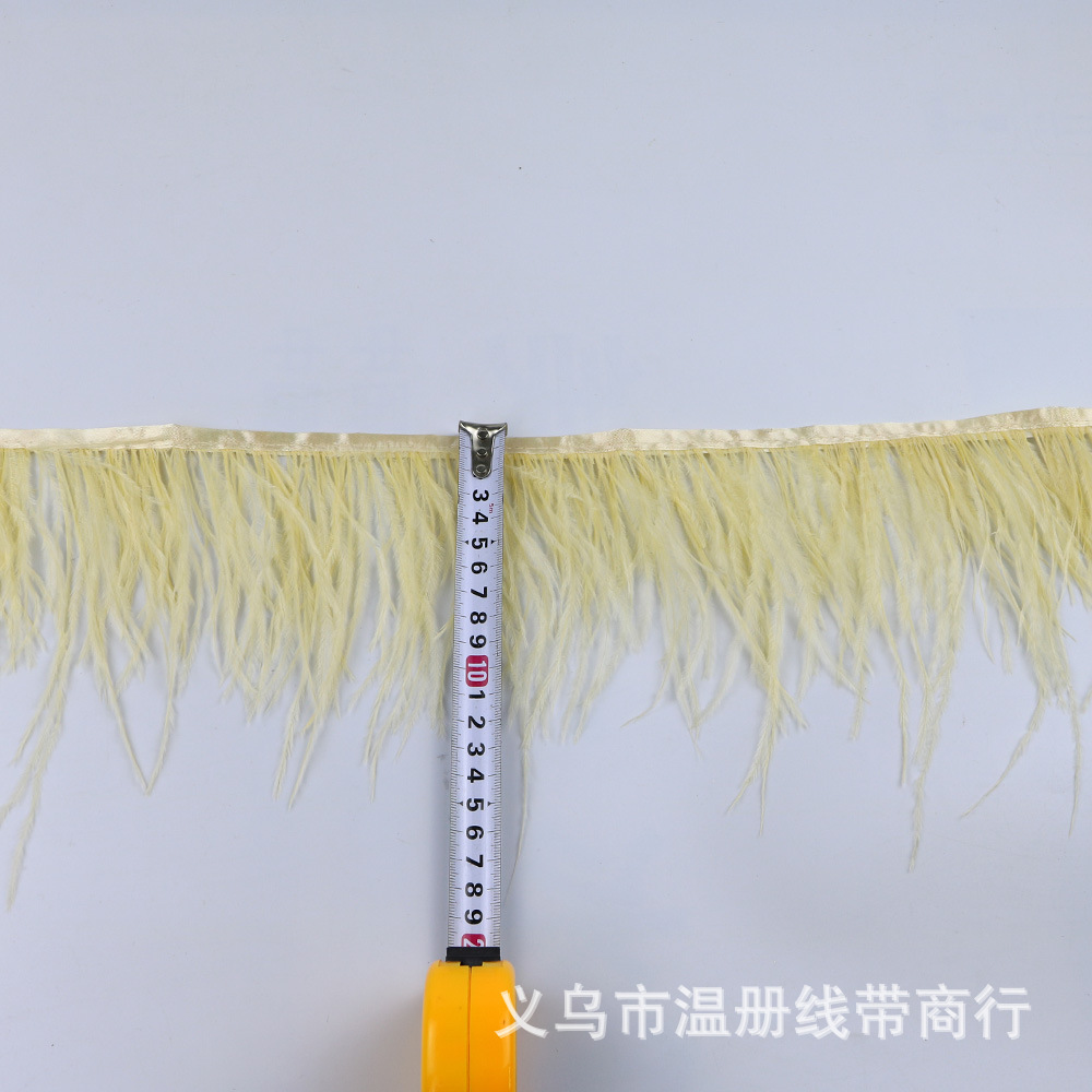 温册羽毛厂家现货批发各种羽毛花边多颜色鸵鸟毛布边肉粉色1米起详情图12