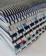 供应 全棉条纹汗布T恤服装面料 CVC条纹汗布 彩条汗布 现货库存