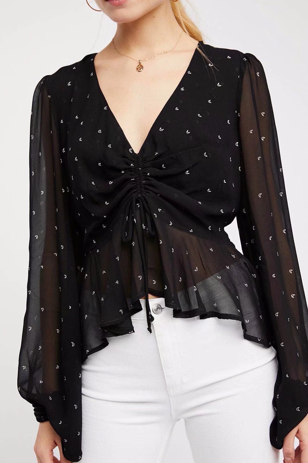 Chiffon Fashioncoat(Picture color -L) NHAM2520-Picture color -L