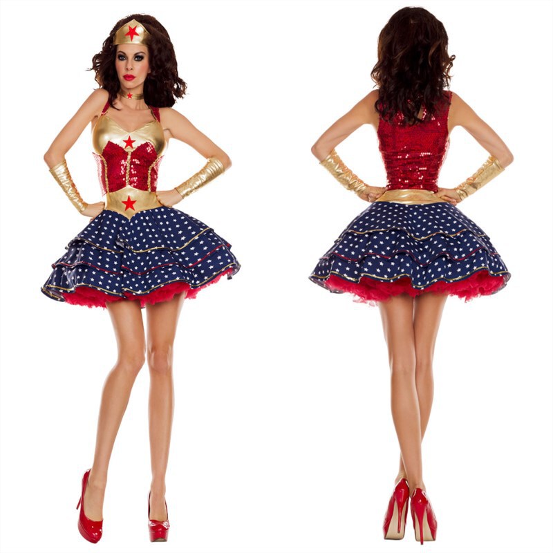 Party clothes cosplay performance costume fancy dress dance stage costume Halloween costume Wonder Woman Party clothes cosplay performance costume fancy dress dance stage costume Halloween costume Wonder Woman