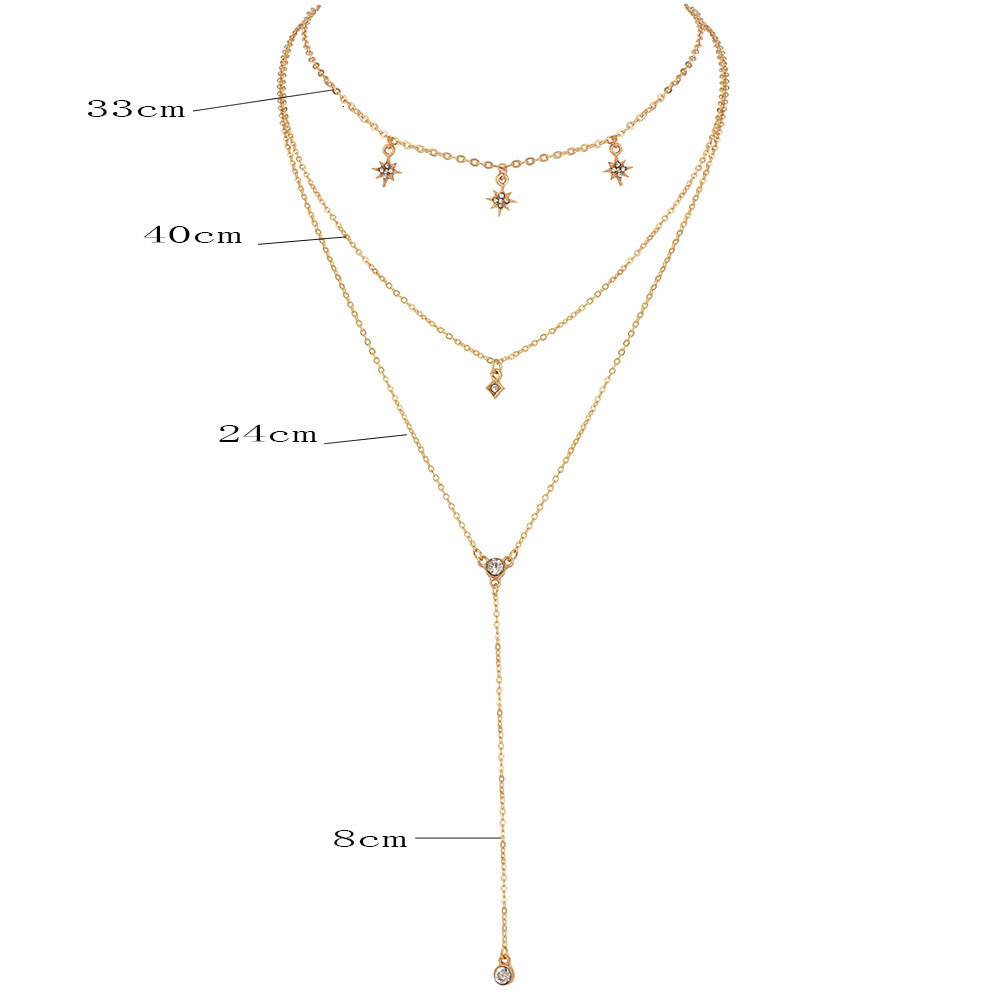 Hot Selling Fashion Diamond Starlight Multilayer Women's Necklace Set display picture 5