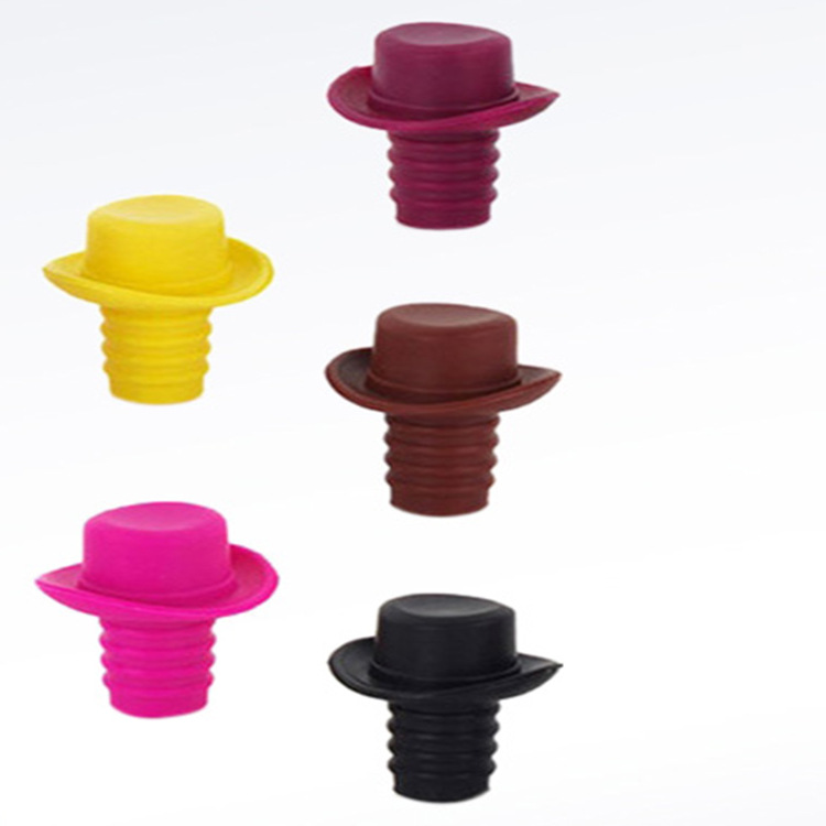 silica gel Wine stopper green environmental protection Flavor Cork silica gel Bottle cap originality Small hat Wine stopper