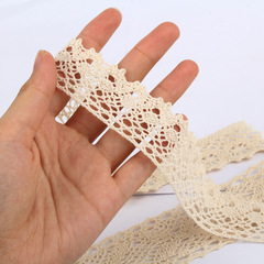 廠家睡衣服裝1-1.5-2.5厘米米白色本色棉線花邊3cm米色機織棉花邊