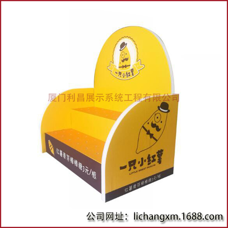 厂家定制PVC展示架 雪弗板台面食品陈列到具