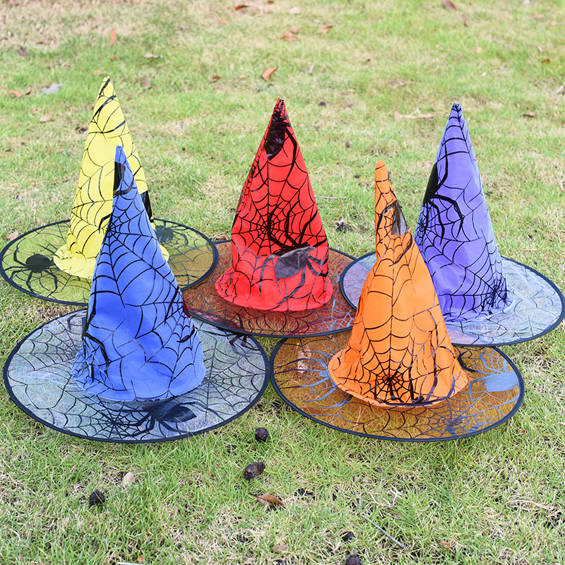 Halloween araña bruja sombrero rendimiento tocado sombrero de mago mascarada fiesta de vestir sombrero Comercio exterior al por mayor