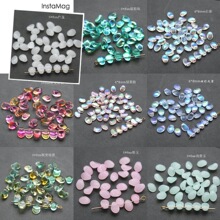 炫彩渐变琉璃小月牙樱花花瓣6*8mm DIY古风发簪耳环材料饰品