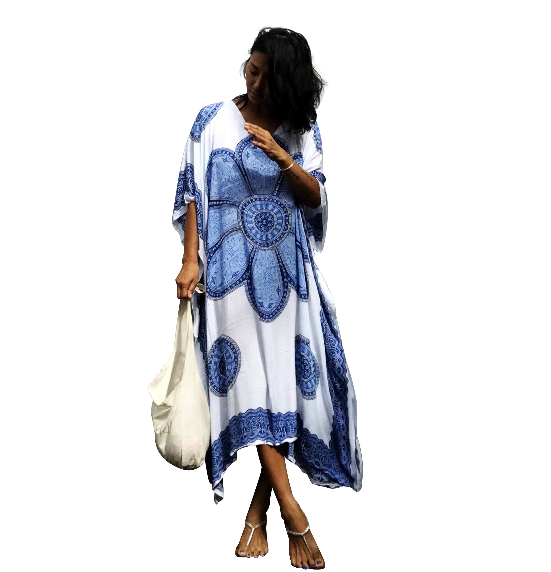 Polyester Fashionskirt(Big blue flower) NHXW0560-Big-blue-flower