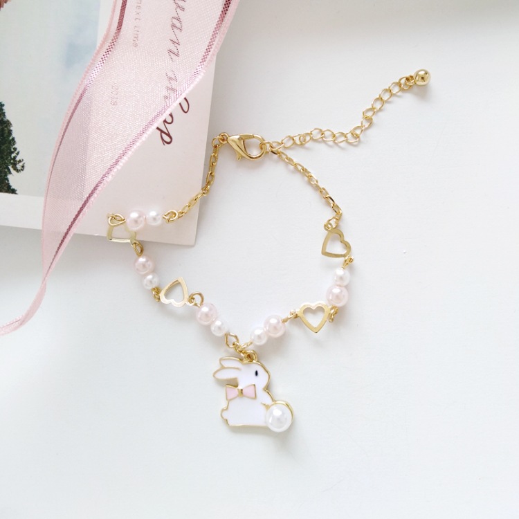 Cute Little White Rabbit Love Bracelet display picture 4