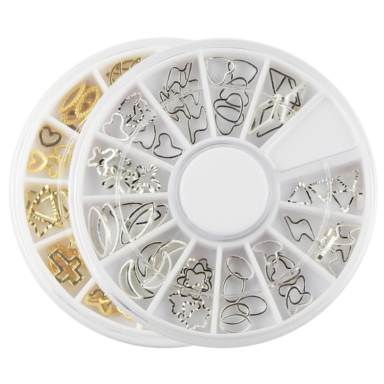 Disc-mounted nail art alloy metal ring,...